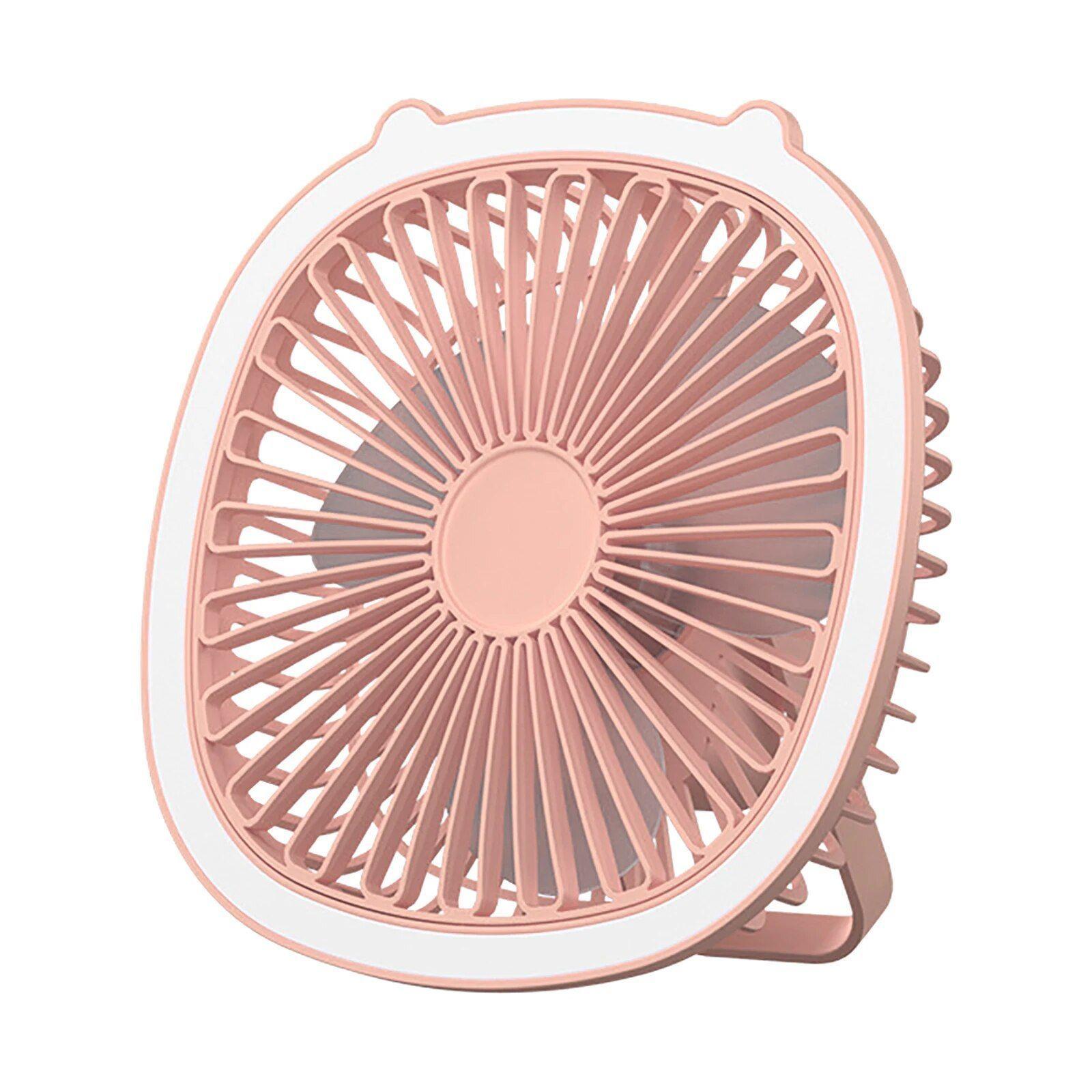 Ventilador De Mesa Con Iluminación Usb rosa 5V-0