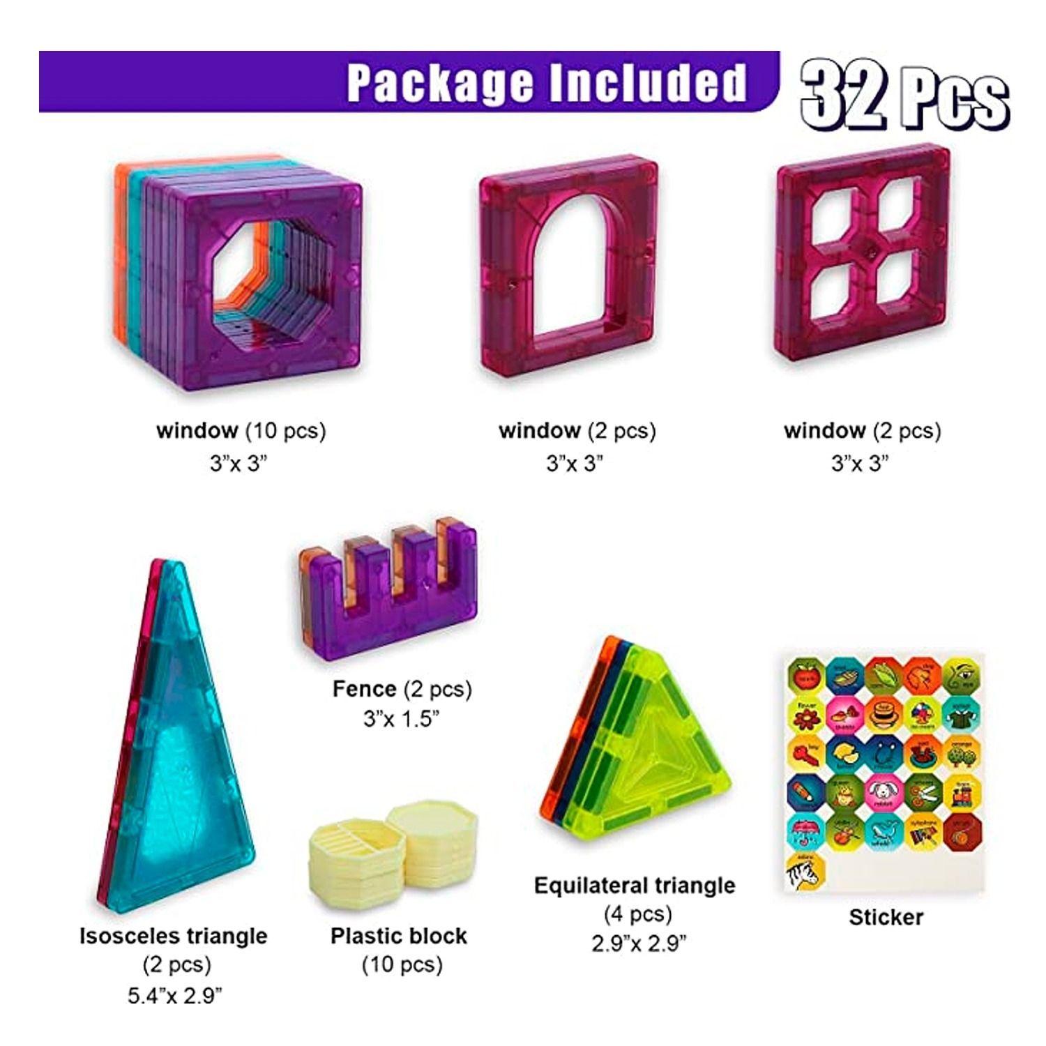 Set De Bloques Magneticos 32 Piezas-4