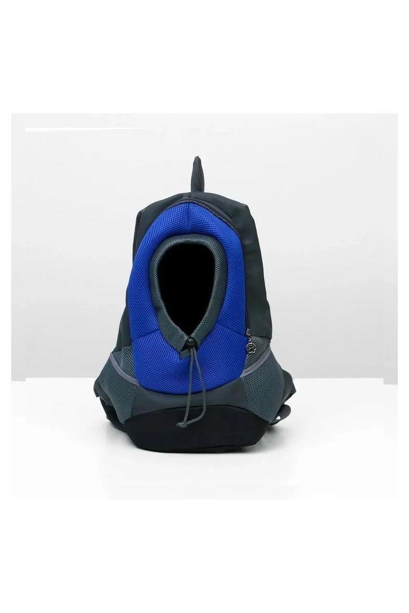 Mochila Transporte Mascotas Bolso Transpirable azul-2