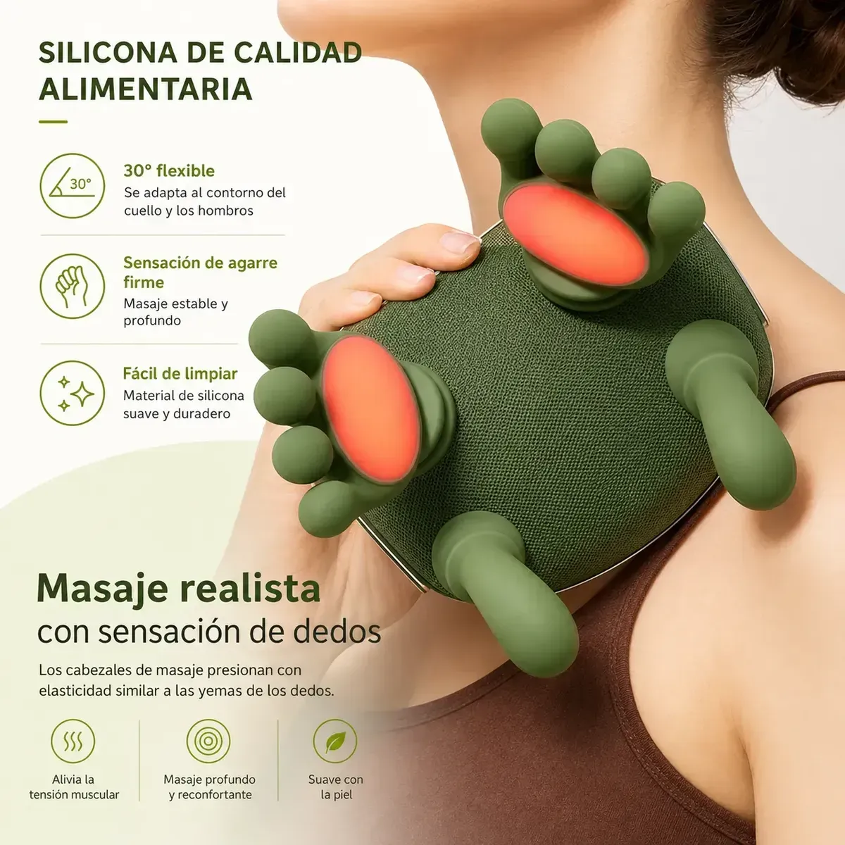Masajeador Manitos Cervical Cuello Hombro Calor Estr s-2
