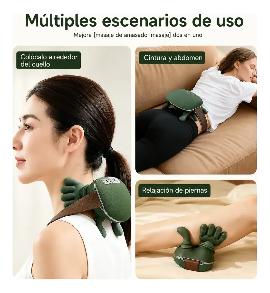 Masajeador Manitos Cervical Cuello Hombro Calor Estr s-3
