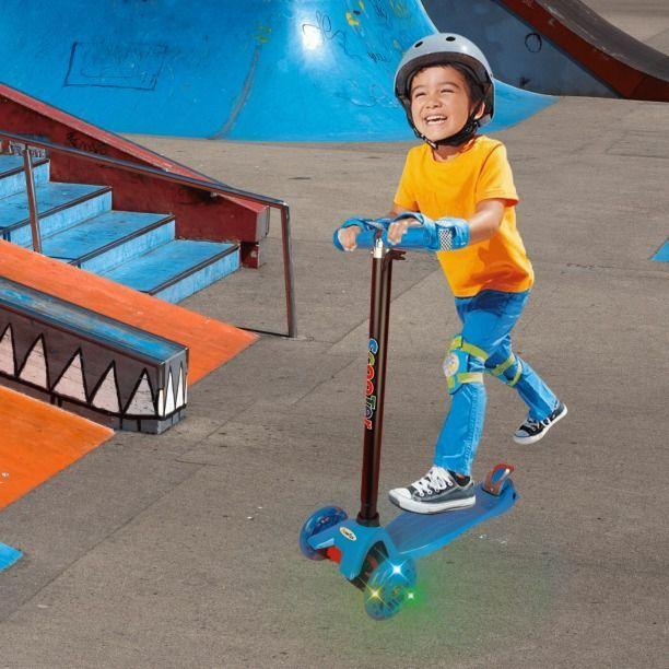 Scooter Monopat n Infantil Luces Celeste-4