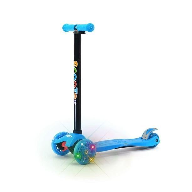 Scooter Monopat n Infantil Luces Celeste-0
