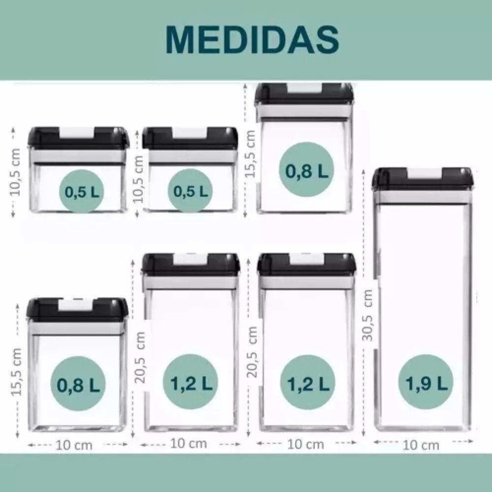 Set De 7 Contenedores Herméticos Cierre Facil-4