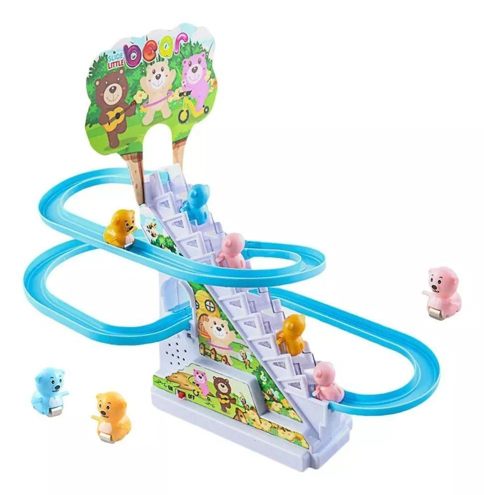 Shaoke Juego De Montaña Rusa Eléctrica Playset Con 9 Osos-0