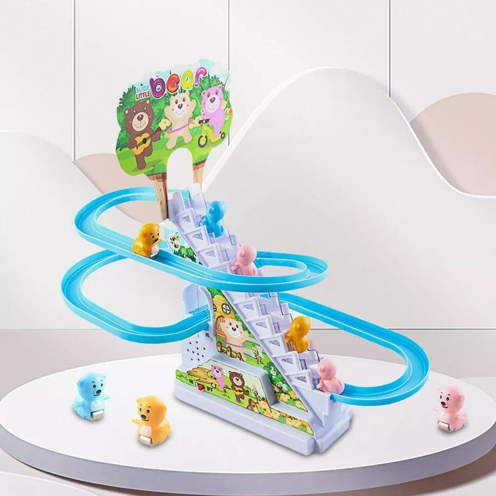 Shaoke Juego De Montaña Rusa Eléctrica Playset Con 9 Osos-3