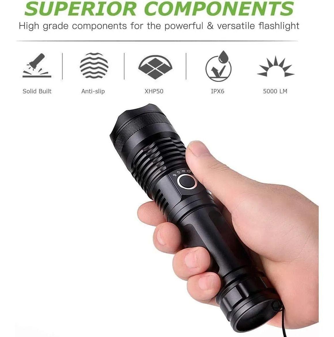 Linterna Led Usb Re11001 Potente 9000 Lúmenes-2