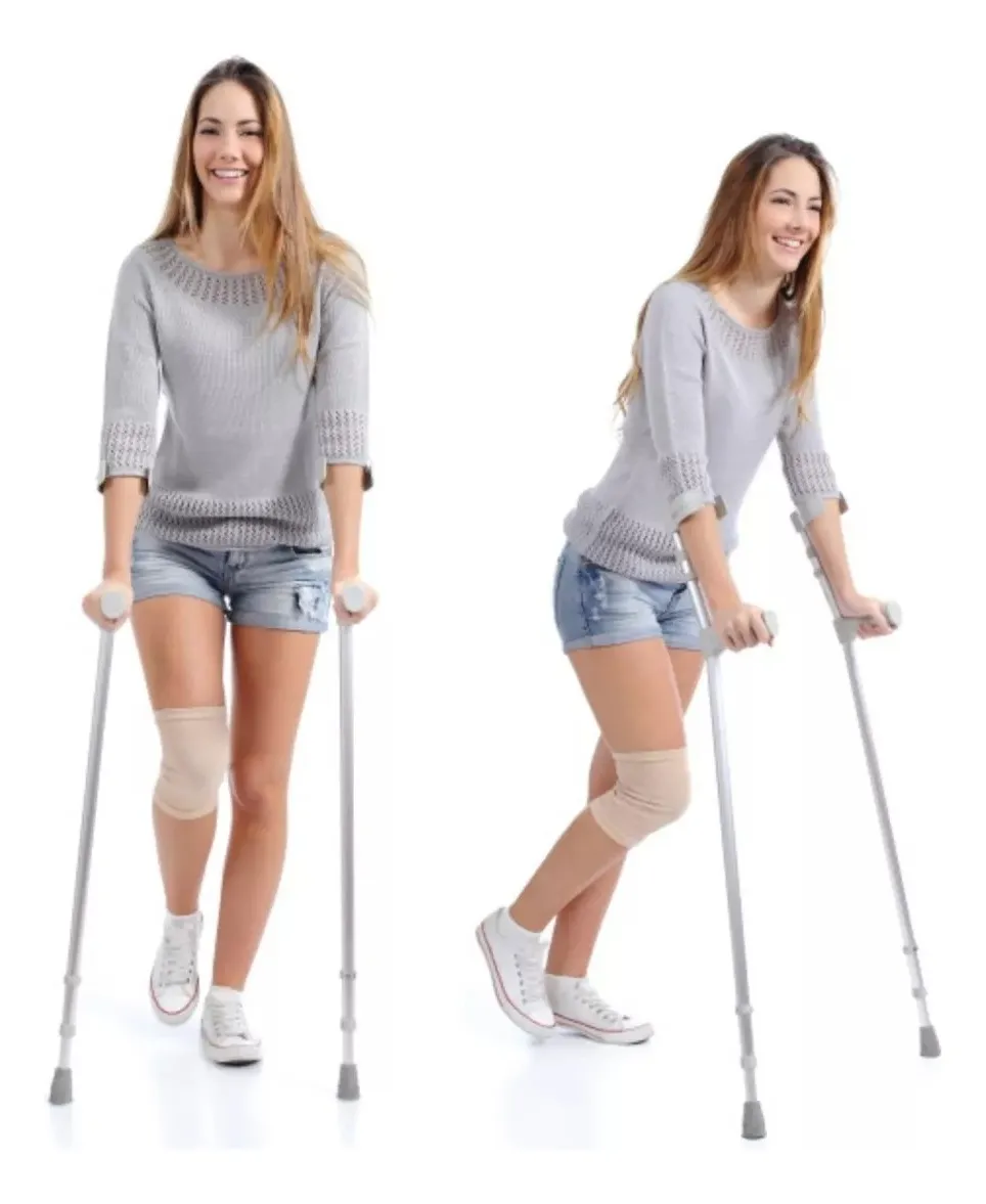 2 Bast n Muleta Canadiense Regulable En Altura Color Plateado-3