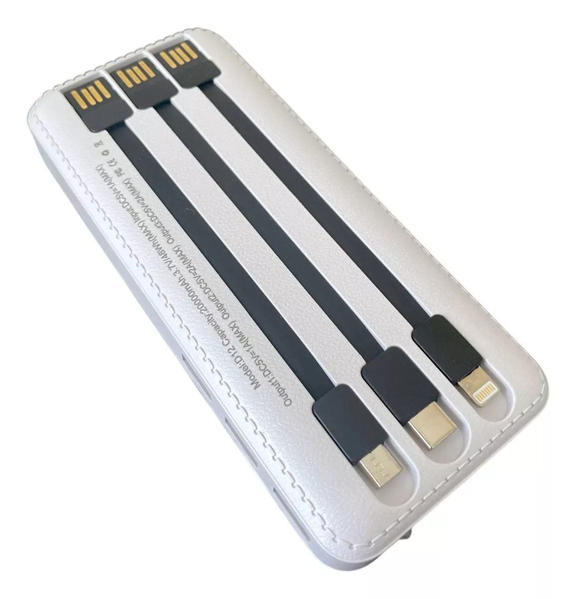 Bateria De Emergencia Power Bank 20.000 Mah 3 Blanco-1