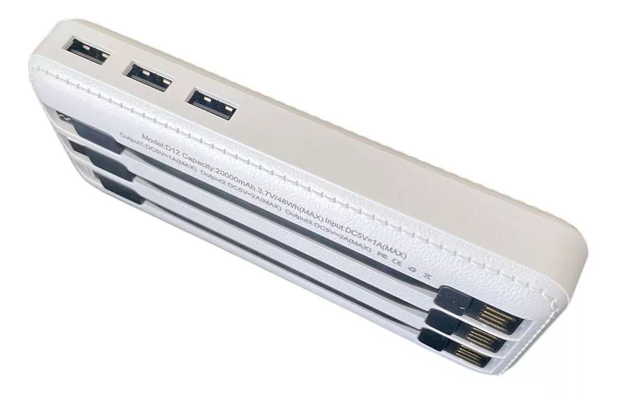 Bateria De Emergencia Power Bank 20.000 Mah 3 Blanco-3