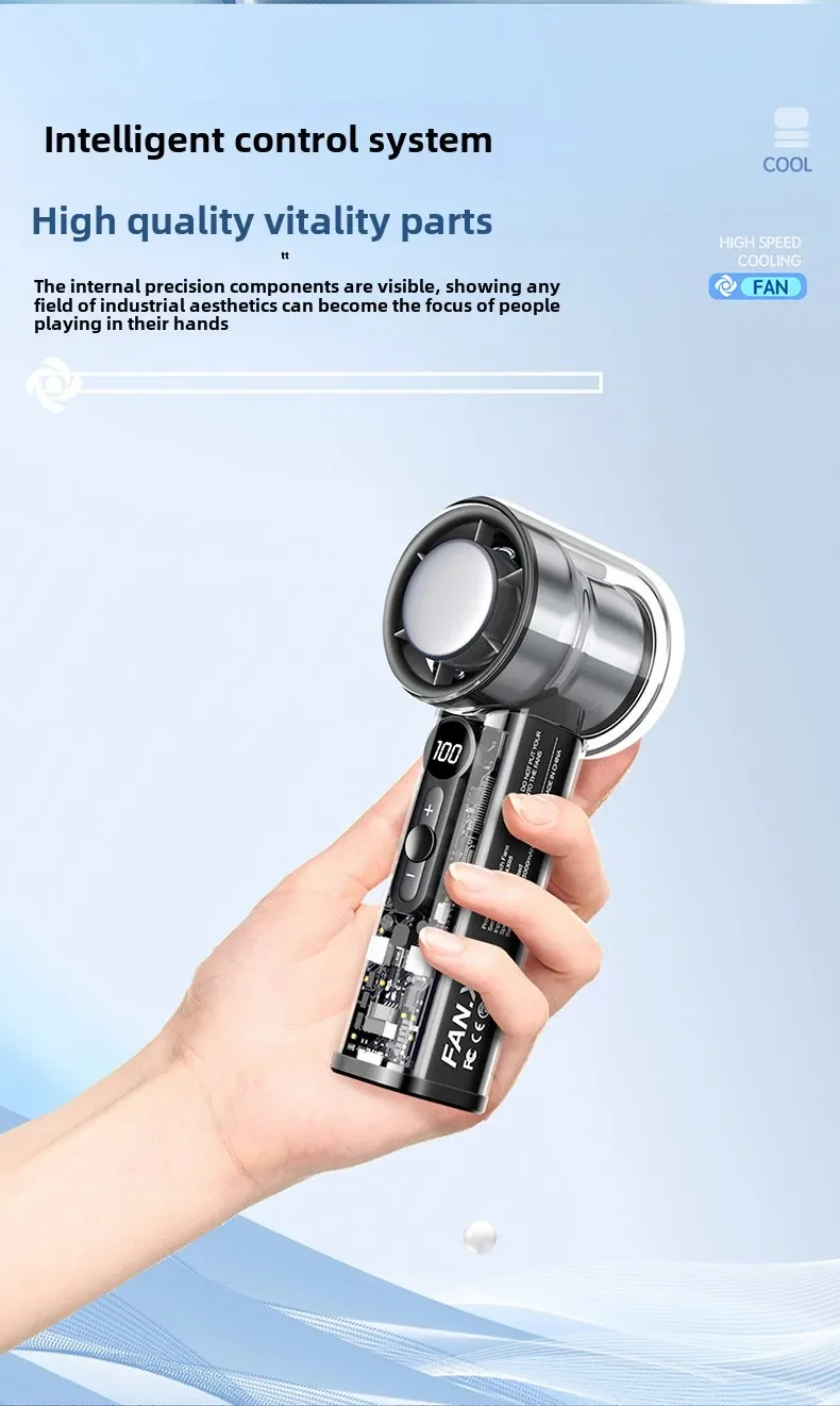 Mini Ventilador De Mano Port til 100 Velocidades 3000mah-3