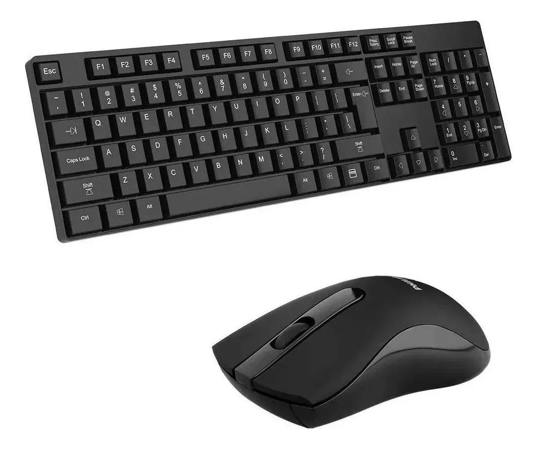 Kit Teclado Con Mouse Inalambrico Philips C501 Color Negro-0
