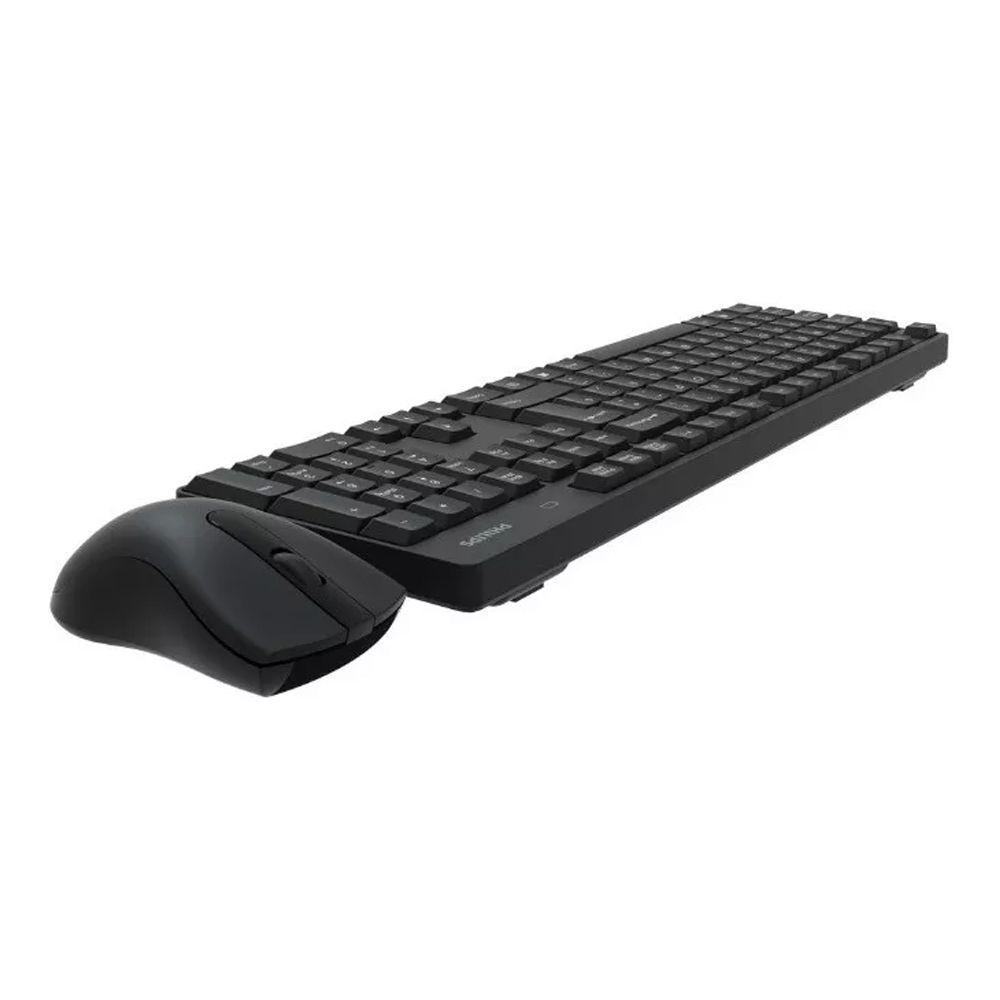 Kit Teclado Con Mouse Inalambrico Philips C501 Color Negro-1