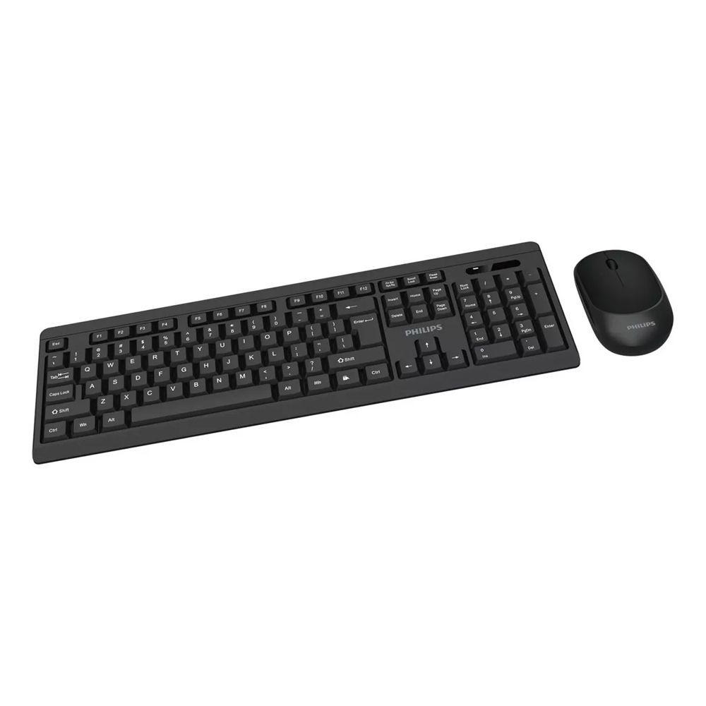 Kit Teclado Con Mouse Inalambrico Philips C501 Color Negro-2
