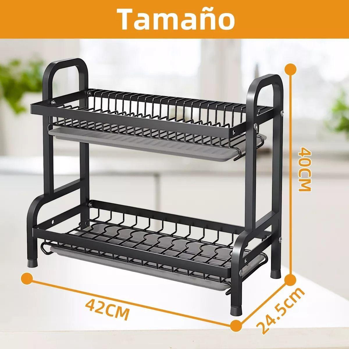 Secaplatos Escurridor Organizador De Platos Cocina Metal-3