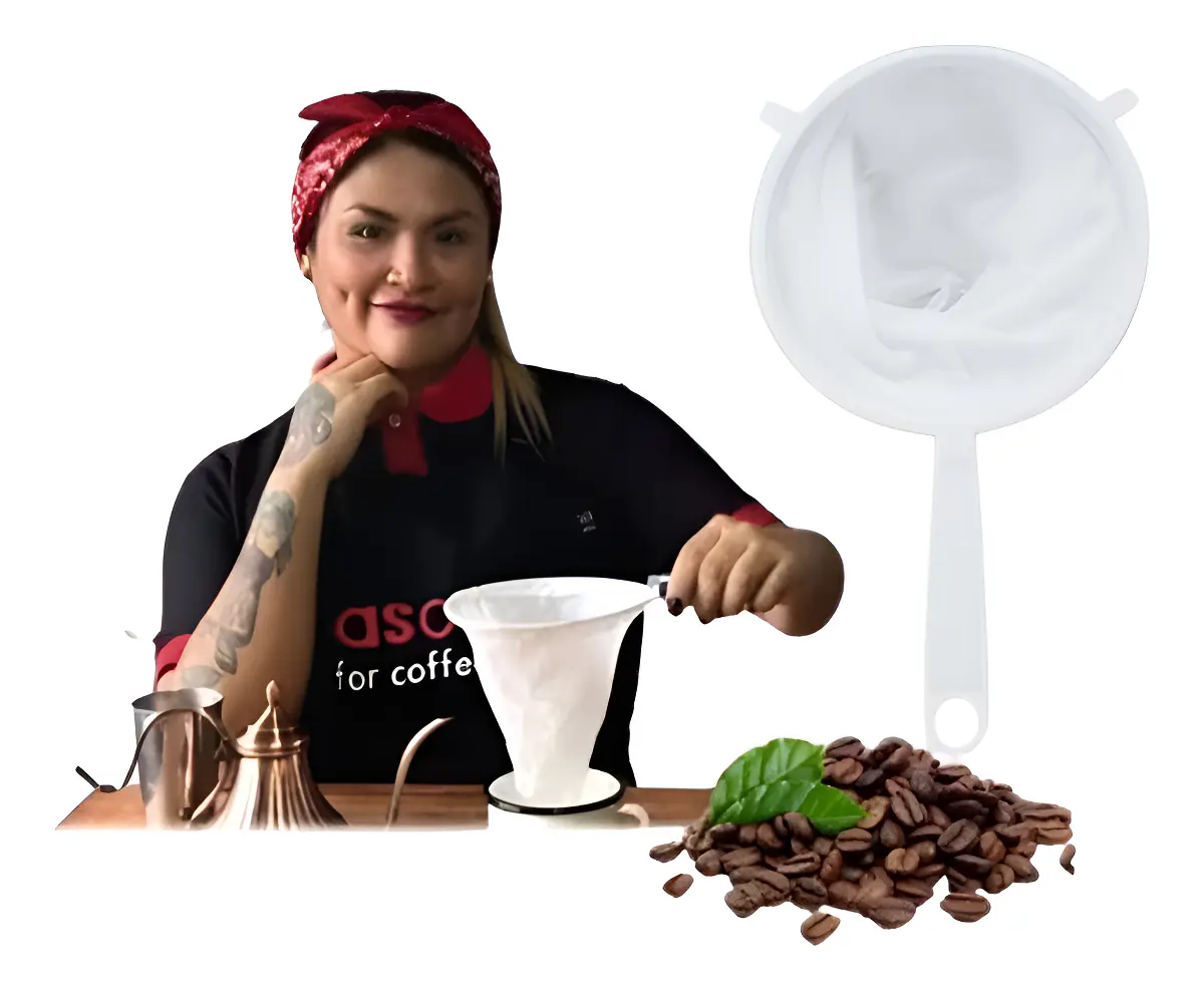 Colador De Tela Cafe Grano Molido Filtro Reutilizable-3