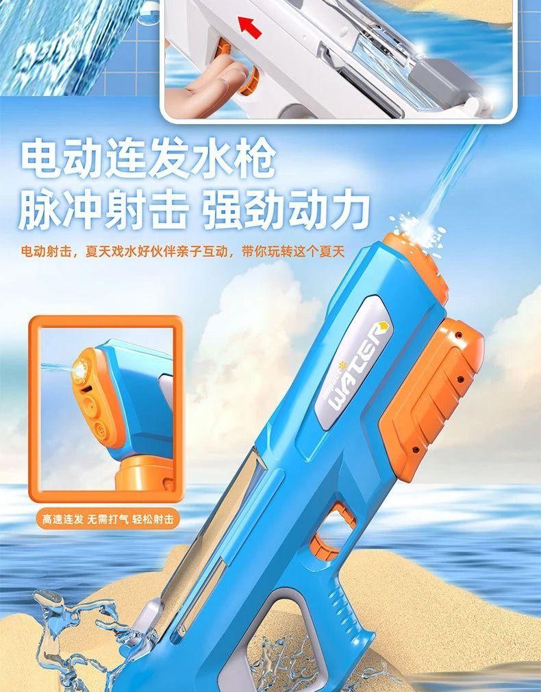 Pistola De Agua Juguete Eléctrica Para Niños Azul -4