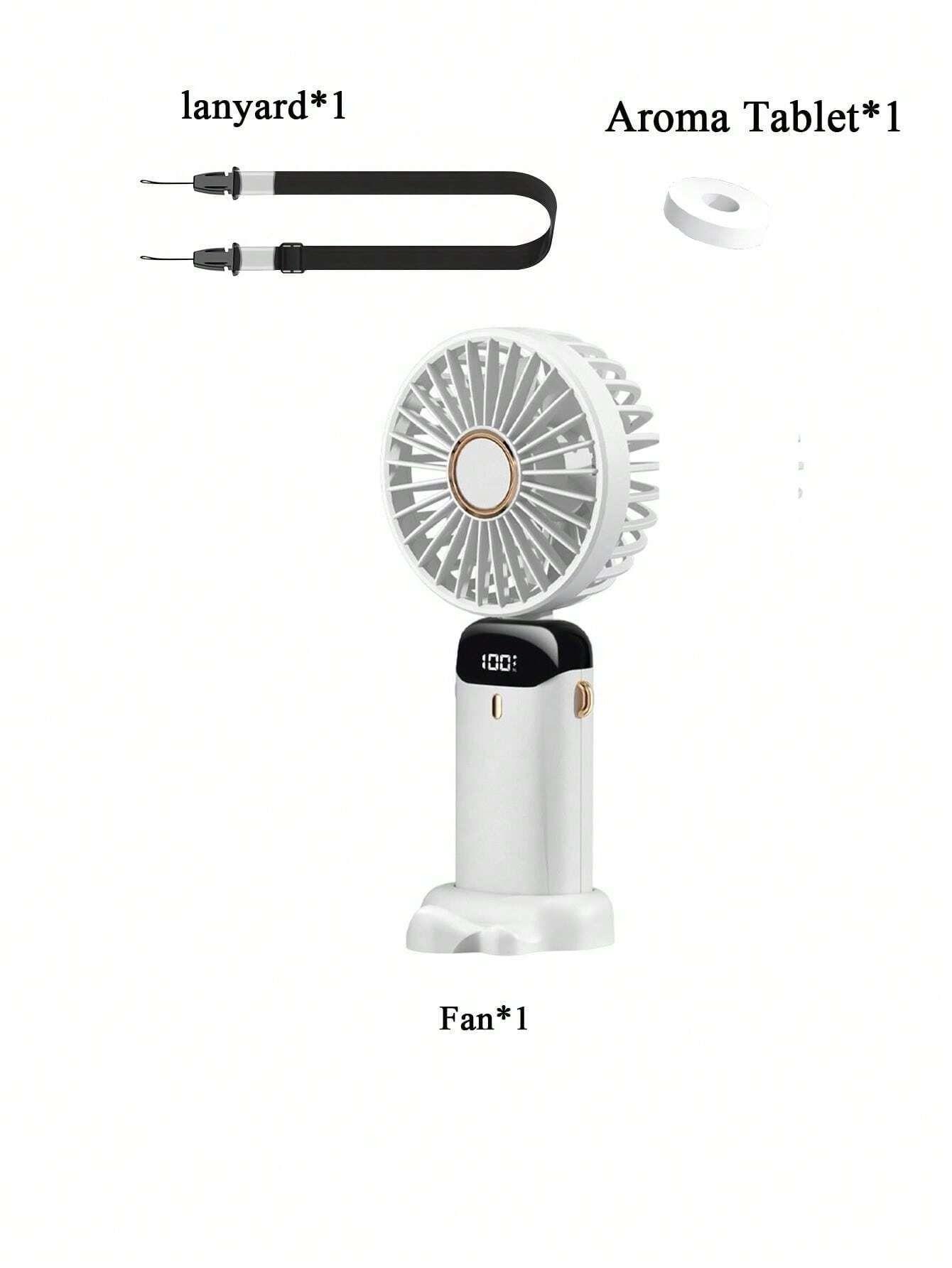 Ventilador De Mano Portátil Pequeño Enfriador Blanco-2