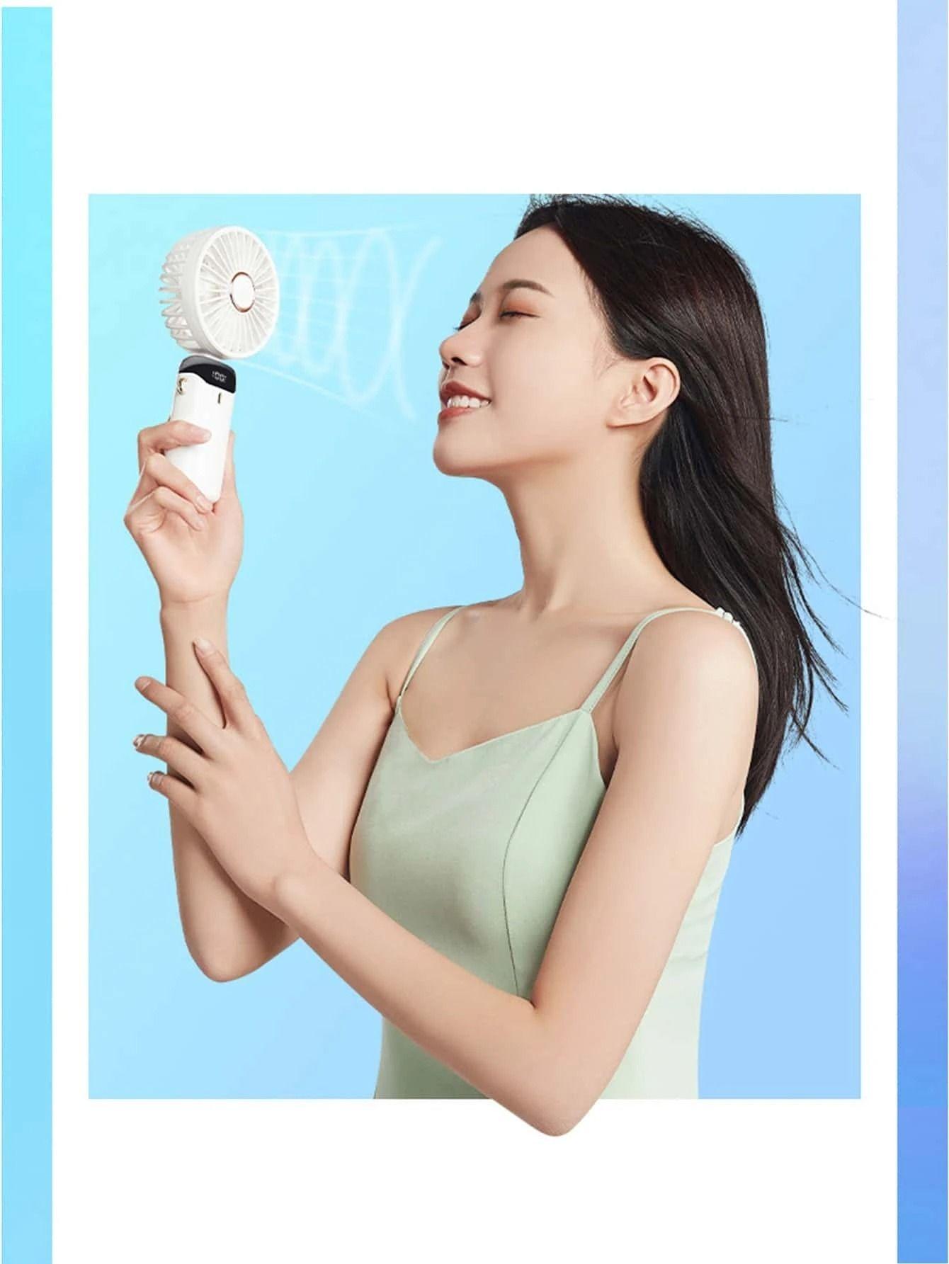Ventilador De Mano Portátil Pequeño Enfriador Blanco-3