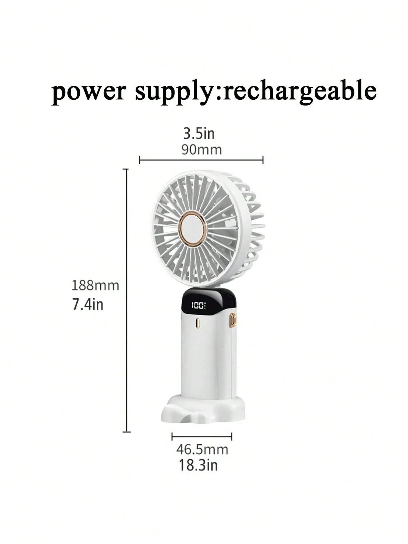 Ventilador De Mano Portátil Pequeño Enfriador Blanco-5