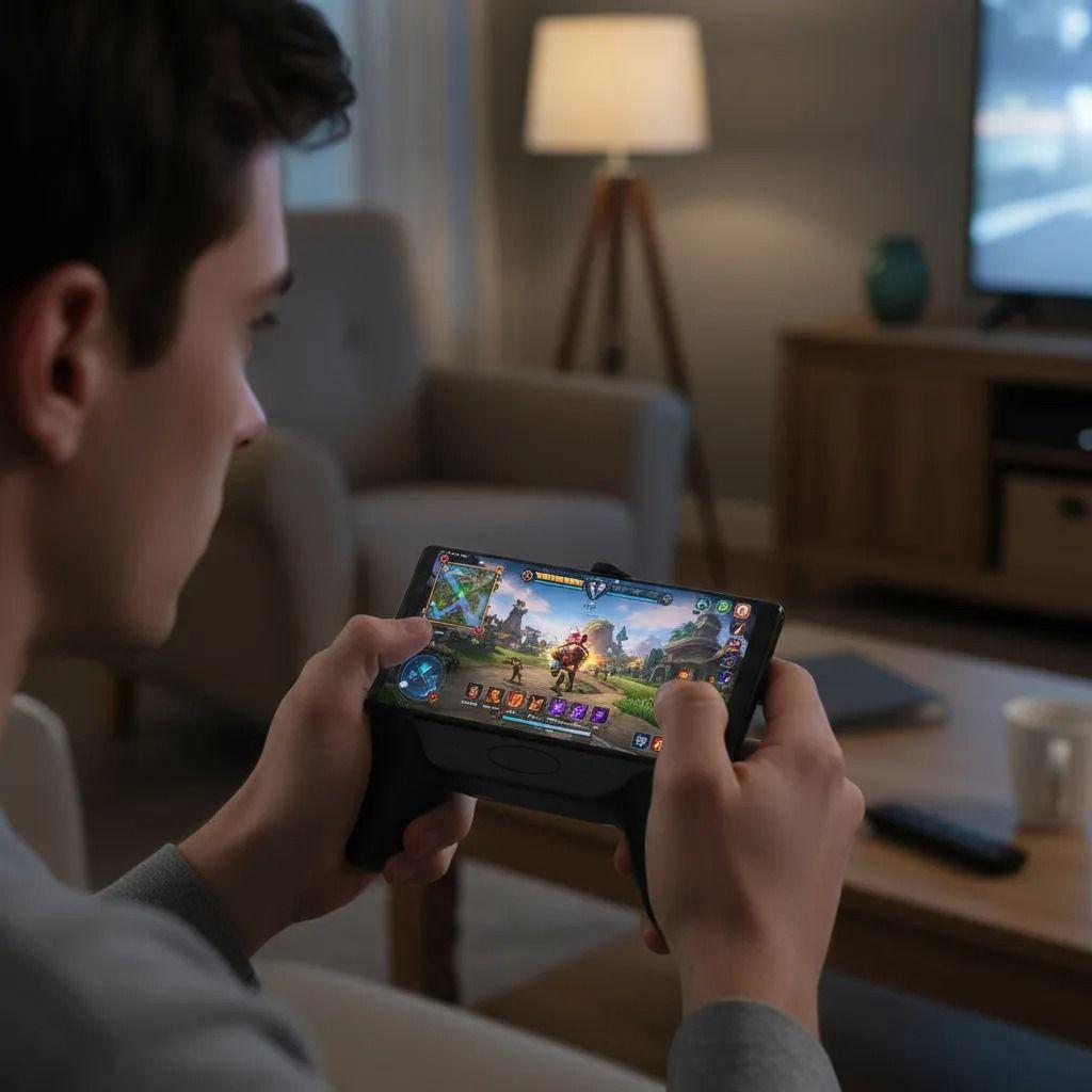 Soporte Para Celular Tipo Joystick 2 Ventiladores Negro-2