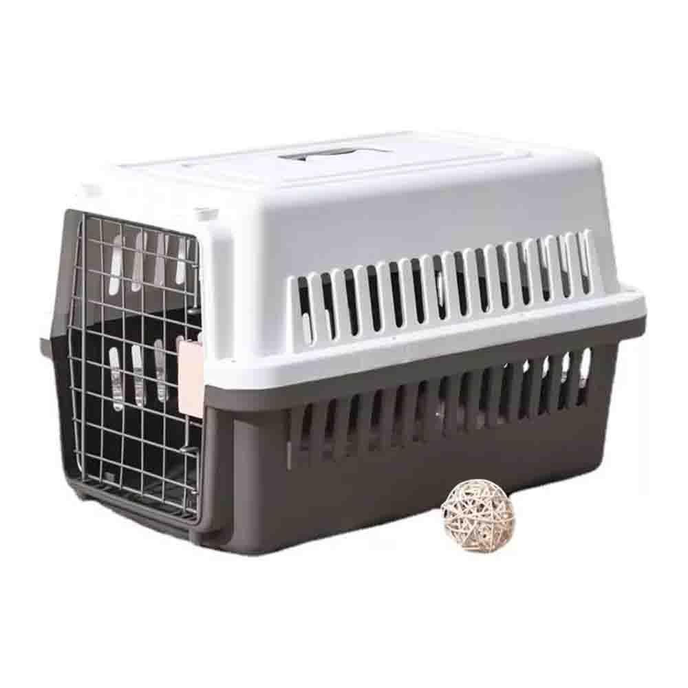 Canil Transportadora Gatos Perros Mascotas Gris-0
