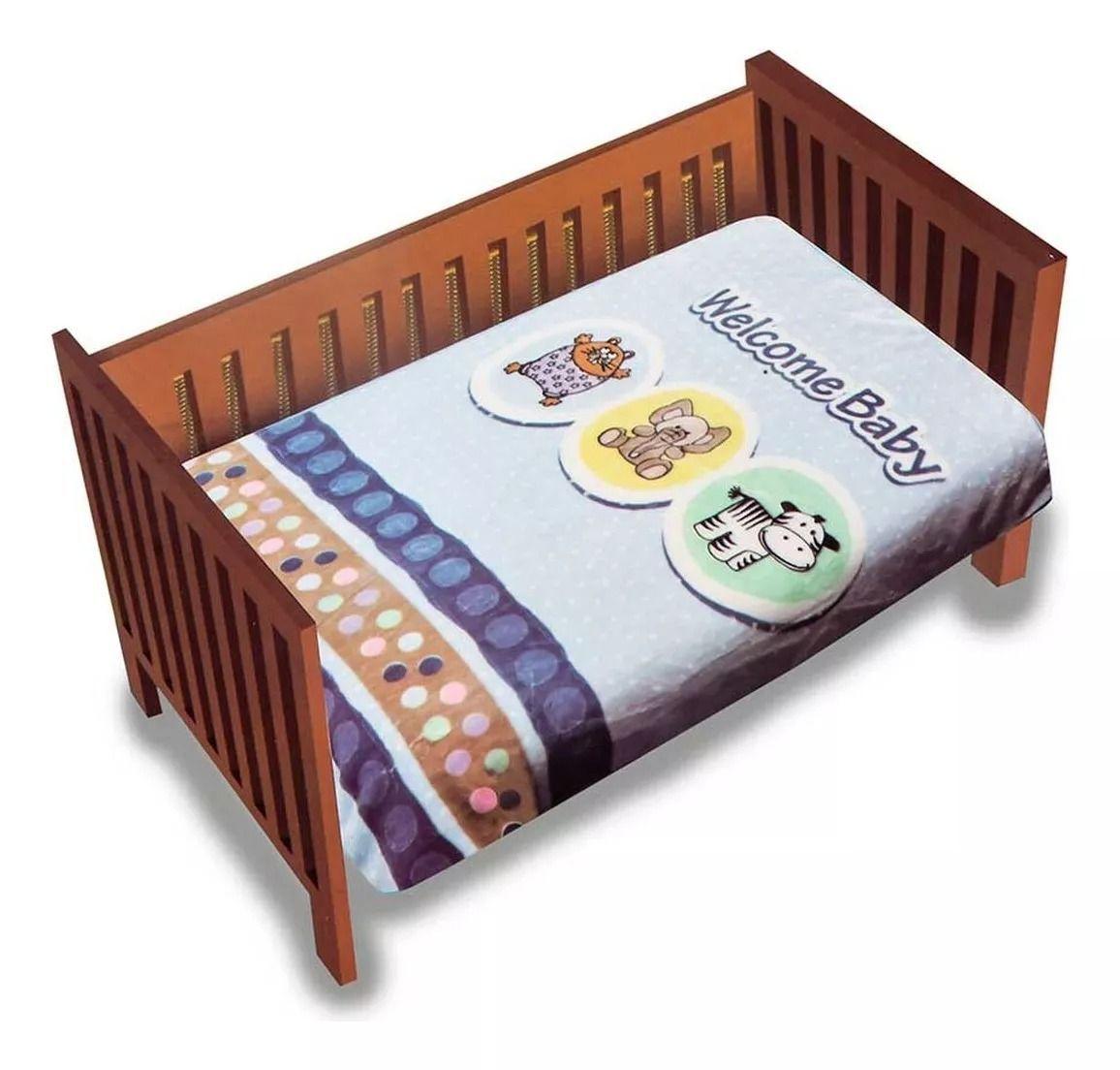 Saco Bebe Con Broche Animalistos Celeste Bebesit-4