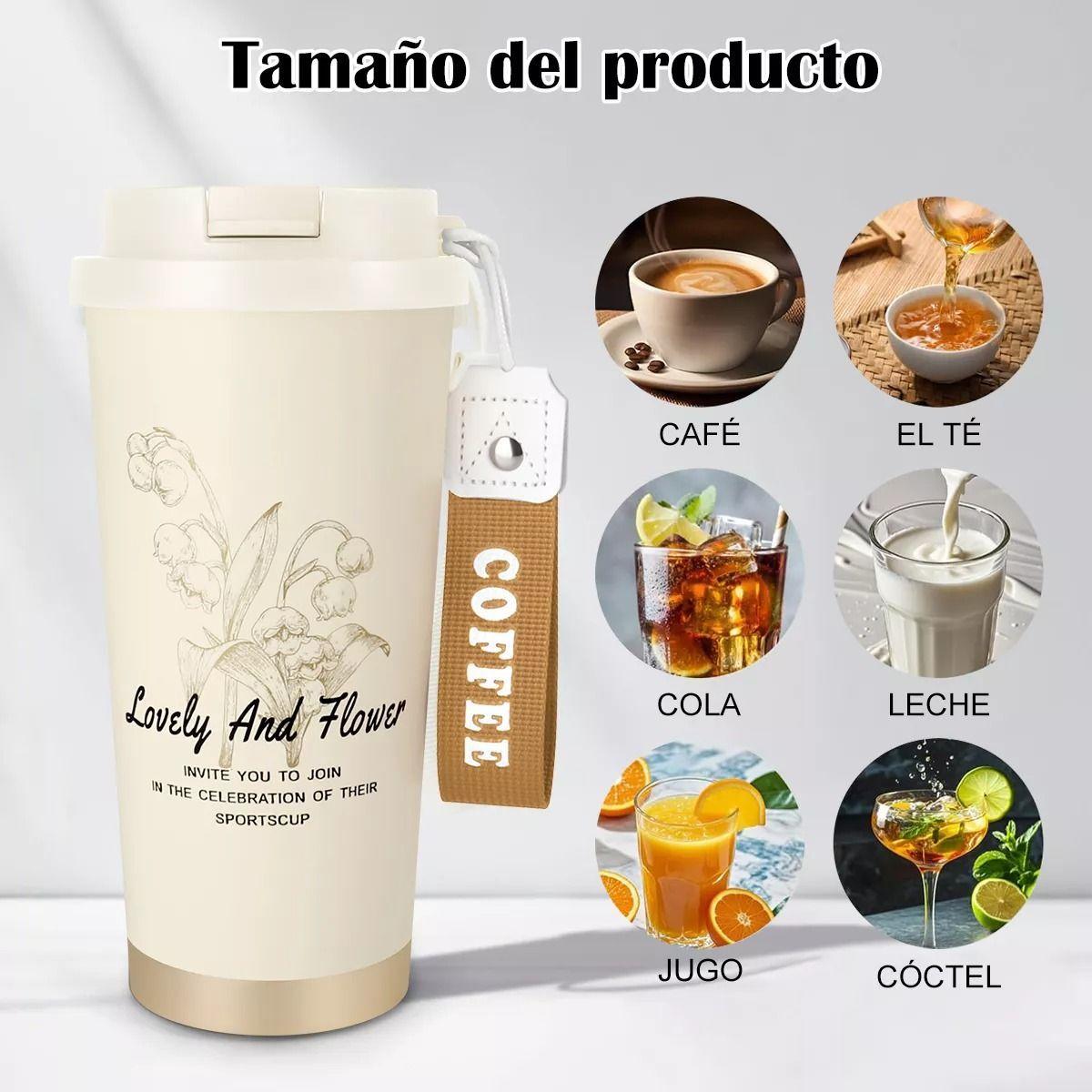 Termo Para Cafe Mug Vaso Termico 530ml Sellable Inoxidable Blanco-3