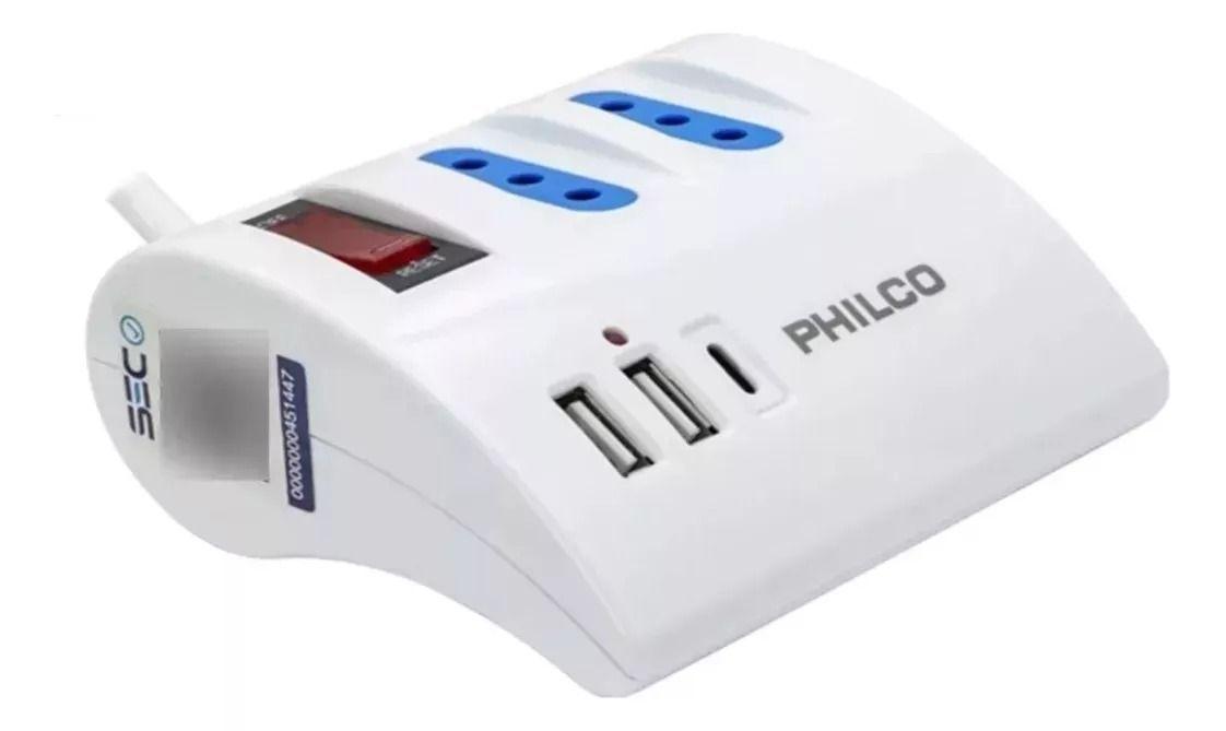 Alargador Extension Philco 3 Enchufe + 2 Usb -2