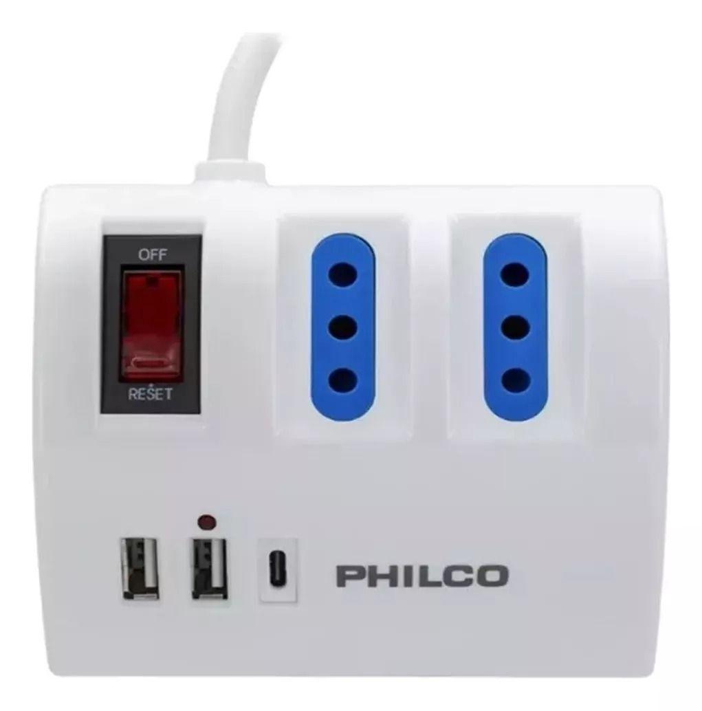 Alargador Extension Philco 3 Enchufe + 2 Usb -4