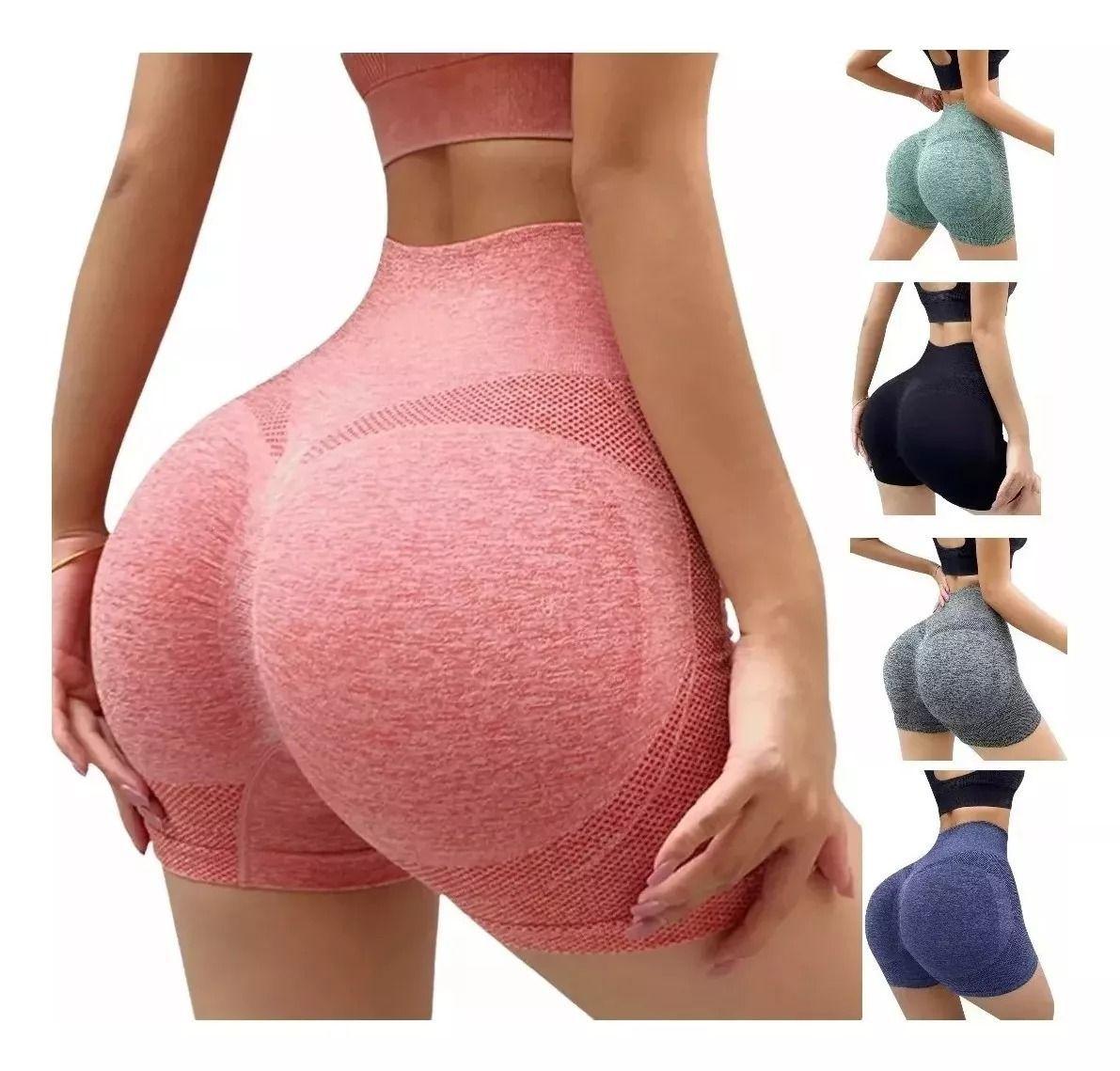 2 Short Mujer Calza Deportiva Short Push Up Levanta Cola Rojo-2