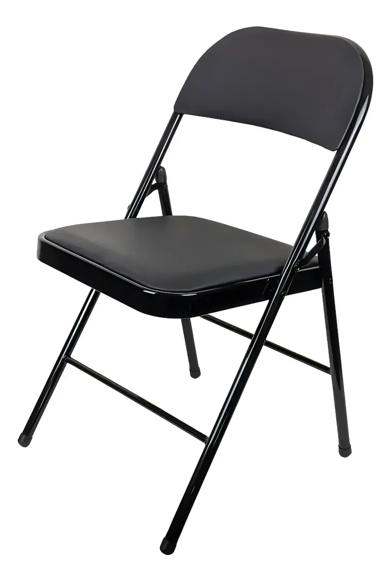 Silla Plegable Metalica Resistente Con Asiento Y Respaldo-0