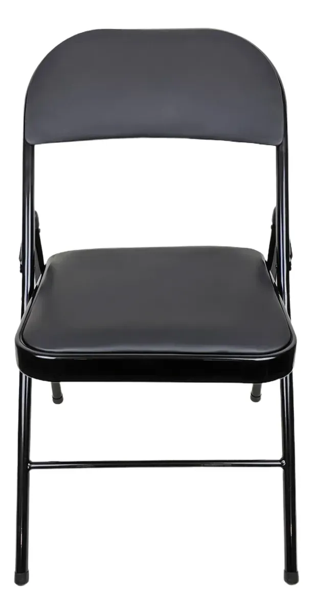 Silla Plegable Metalica Resistente Con Asiento Y Respaldo-1