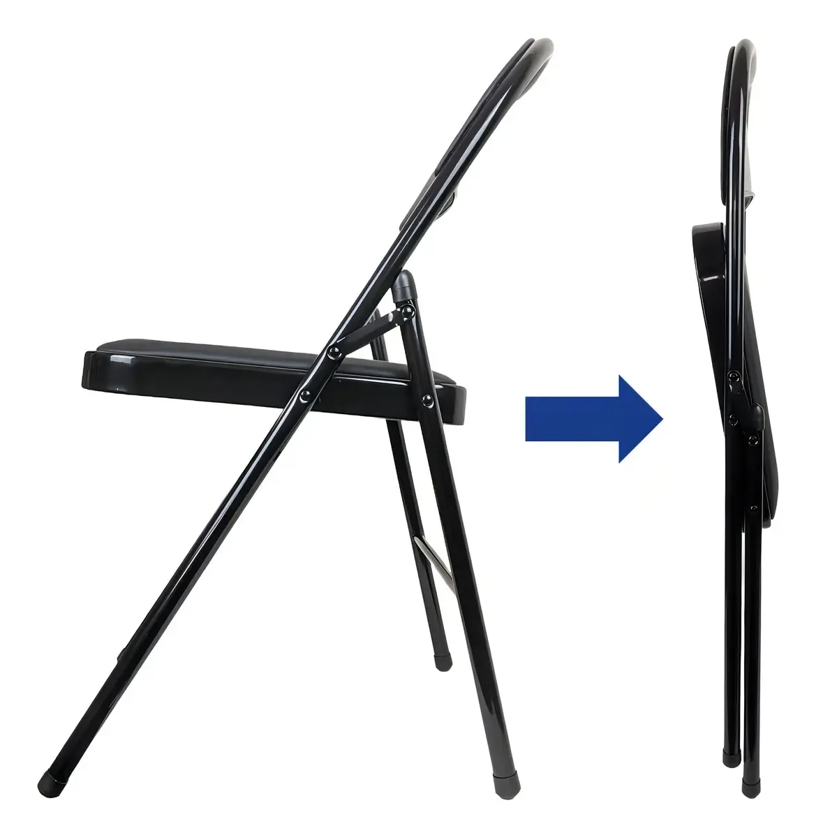 Silla Plegable Metalica Resistente Con Asiento Y Respaldo-2