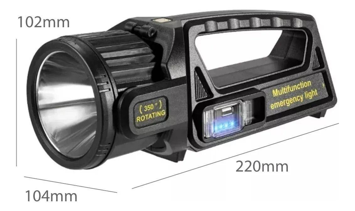 Linterna Reflector Doble Foco Usb Y Solar De Alta Potencia-3