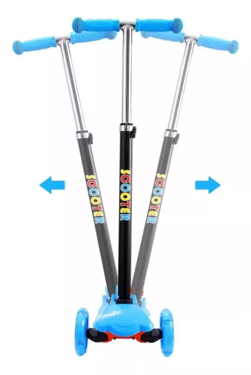 Scooter Monopatin Kids Plegable Diseños Ruedas Led Niños Azul-4