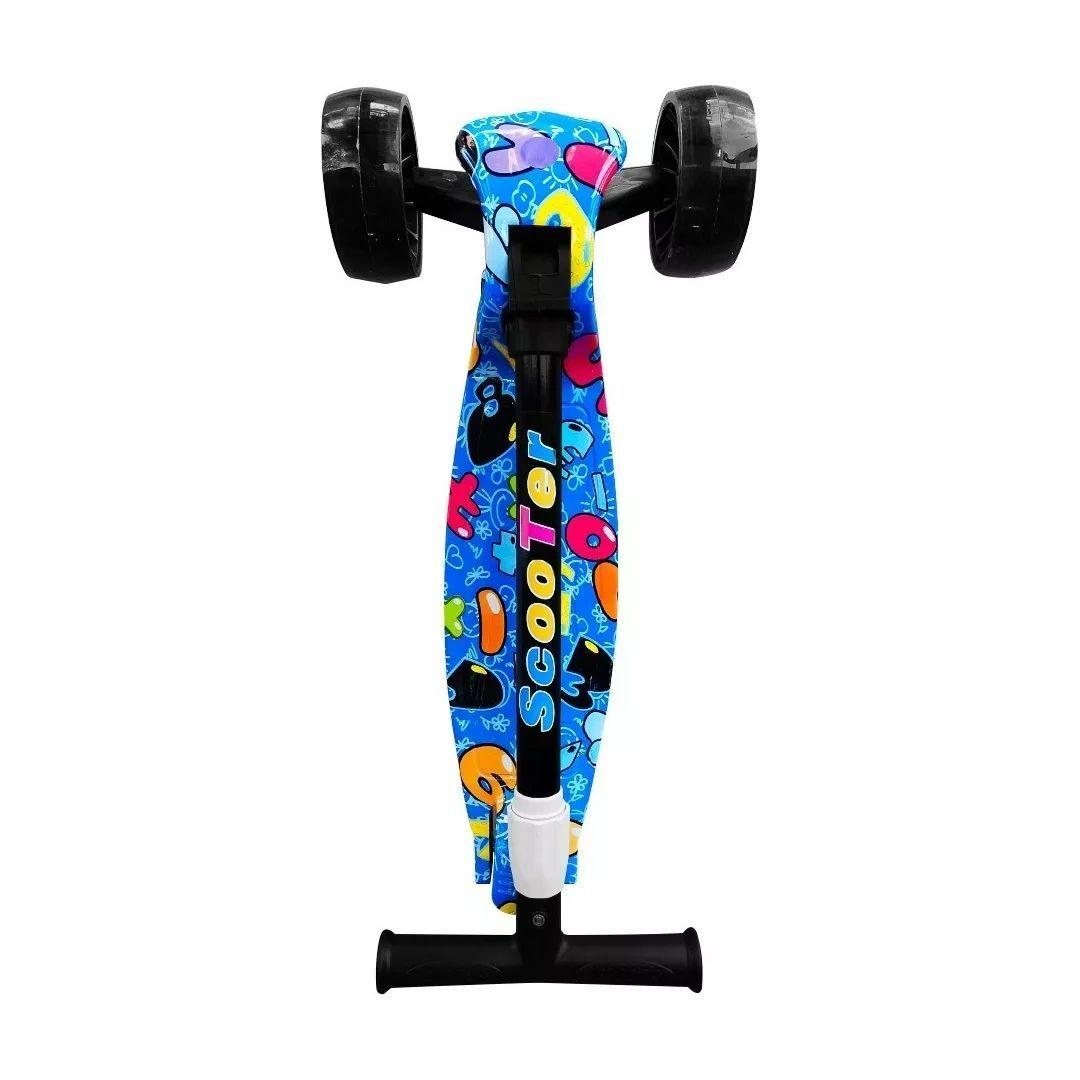 Scooter Monopatin Kids Plegable Diseños Ruedas Led Niños Azul-5