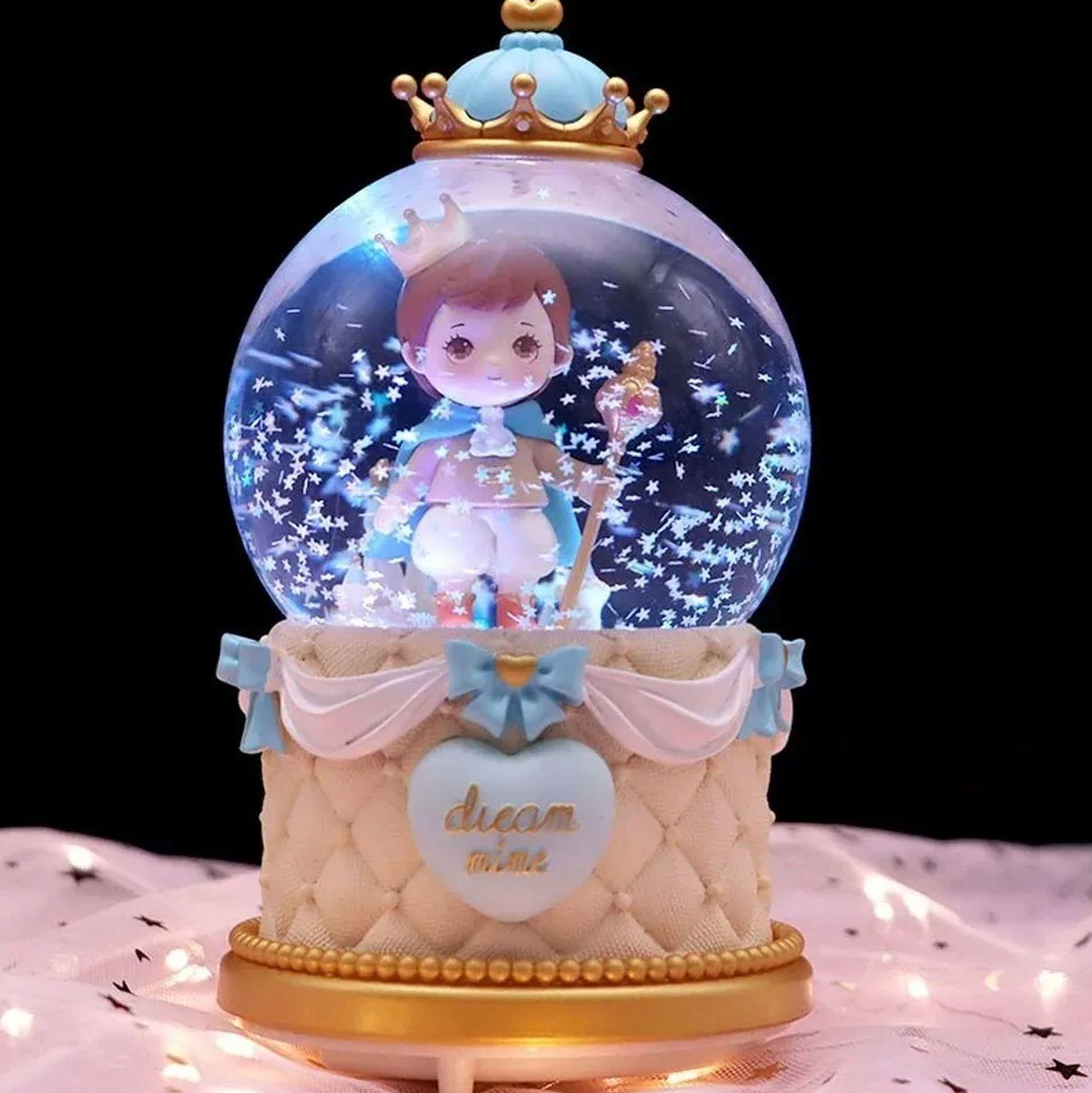 Caja Musical Bola De Cristal Con Luz Príncipe-1