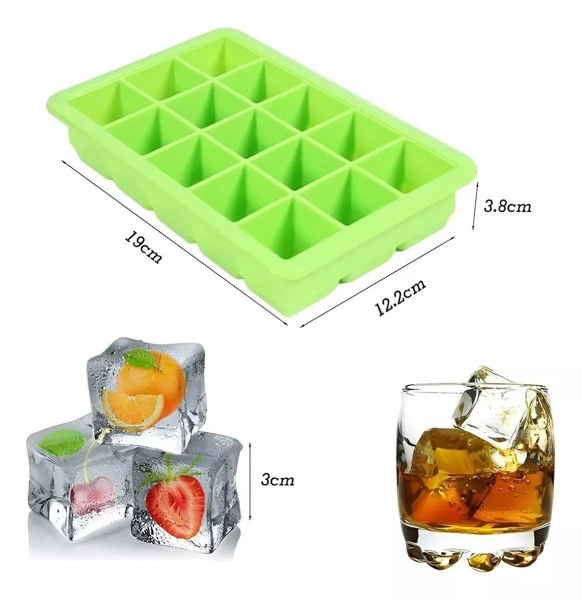 2 Cubetas Silicona Cubetera Silicona Cubetas Hielo C/tapa 15-3