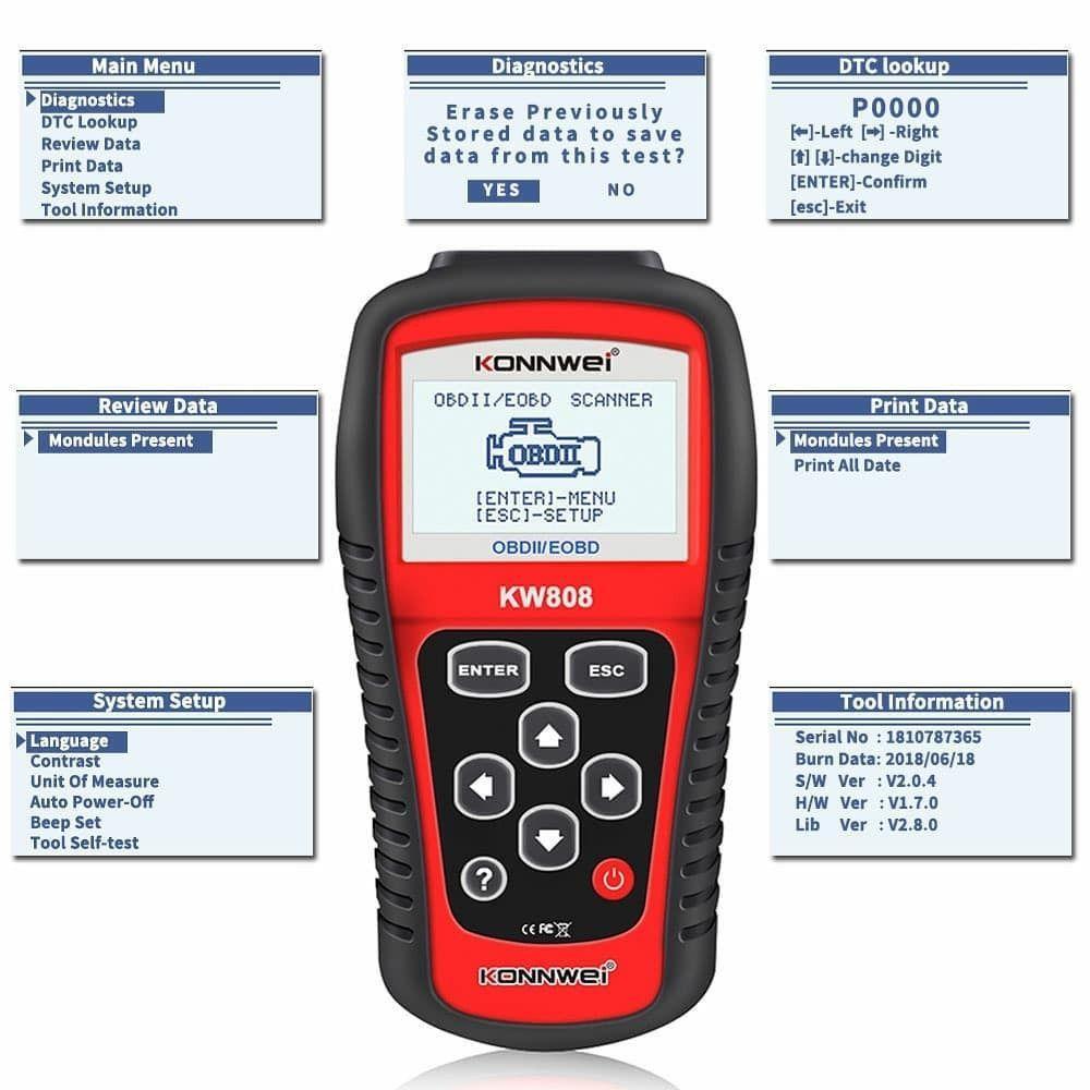 Escáner Automotriz Obd2 Multifuncional Con Pantalla Lcd-2