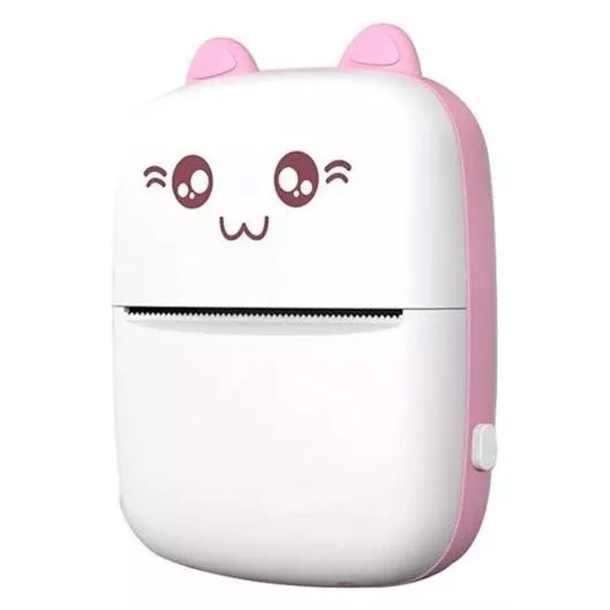 Mini Impresora Térmica Inalámbrica Con 6 Rollos De Papel rosa claro-3