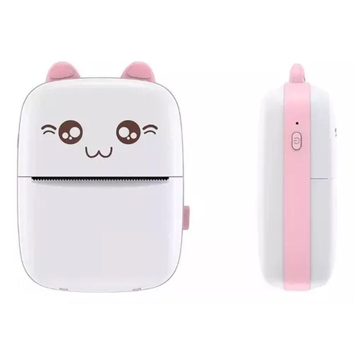 Mini Impresora Térmica Inalámbrica Con 6 Rollos De Papel rosa claro-4