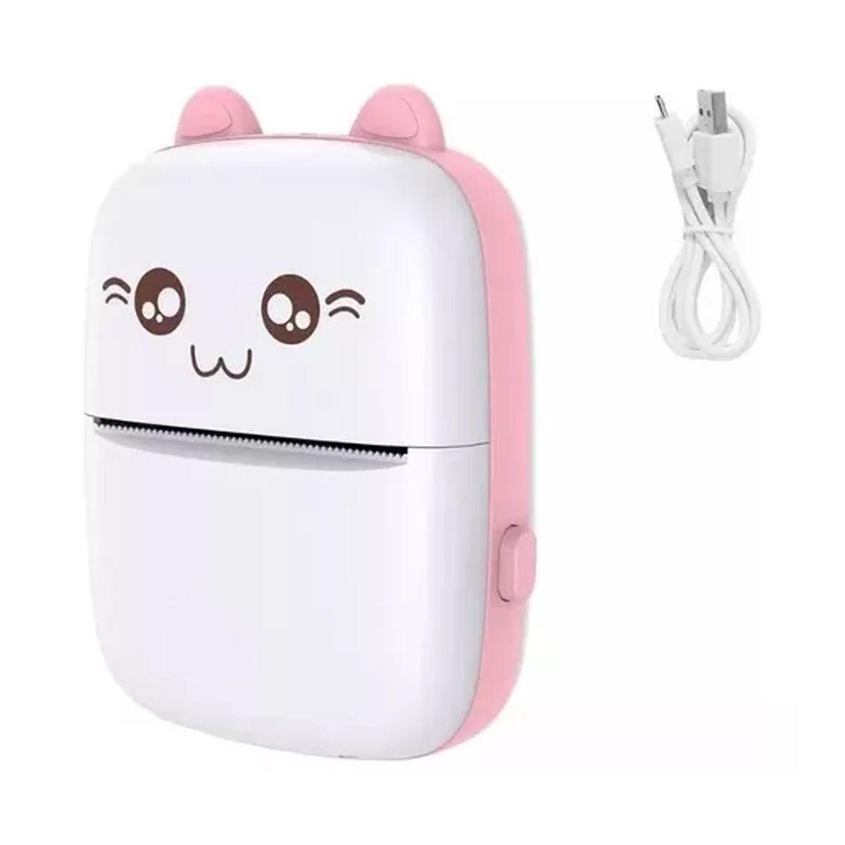 Mini Impresora Térmica Inalámbrica Con 6 Rollos De Papel rosa claro-5