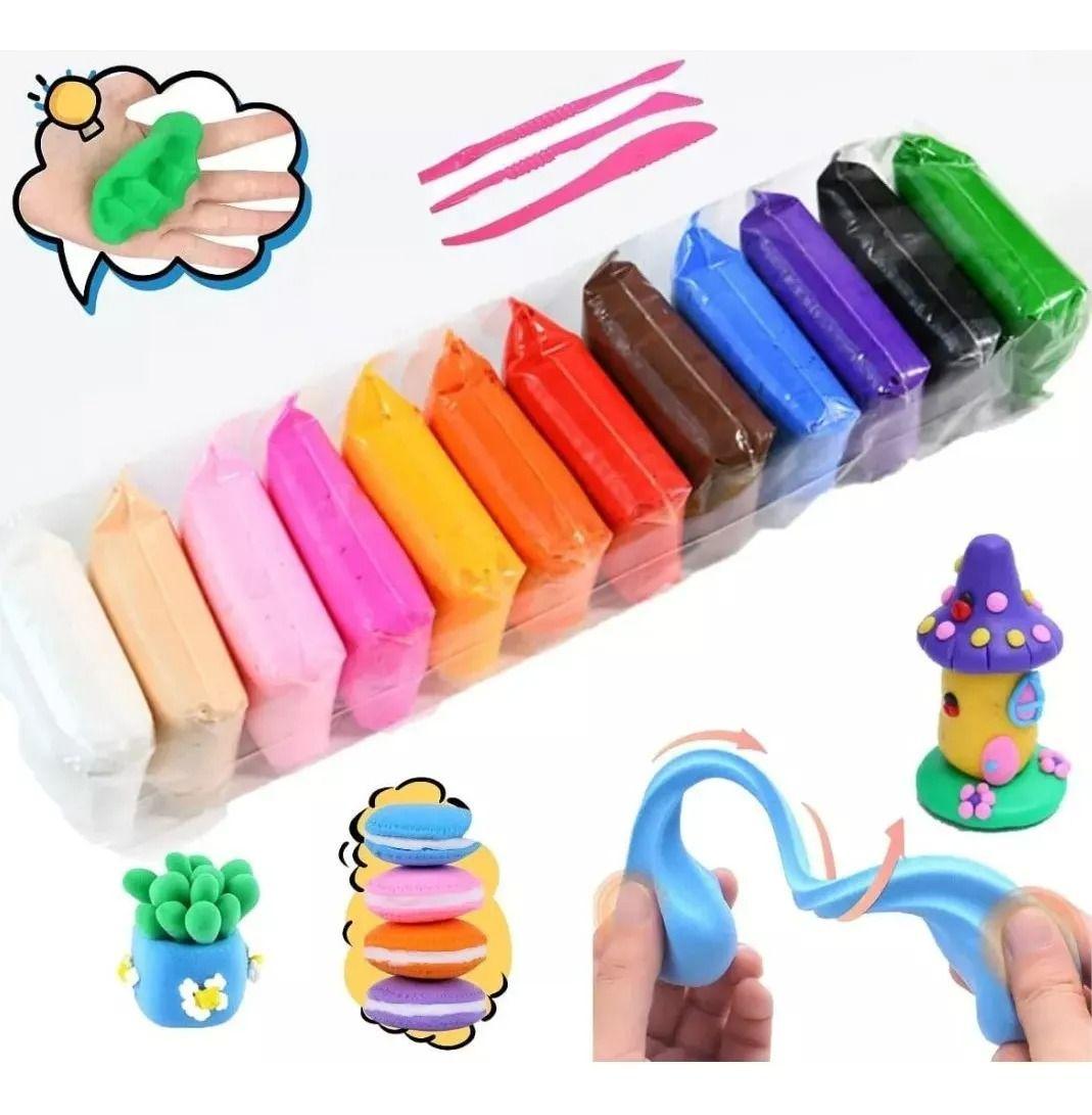12 Masitas Moldeable 10grs Goma Eva Slime + Estecas-5