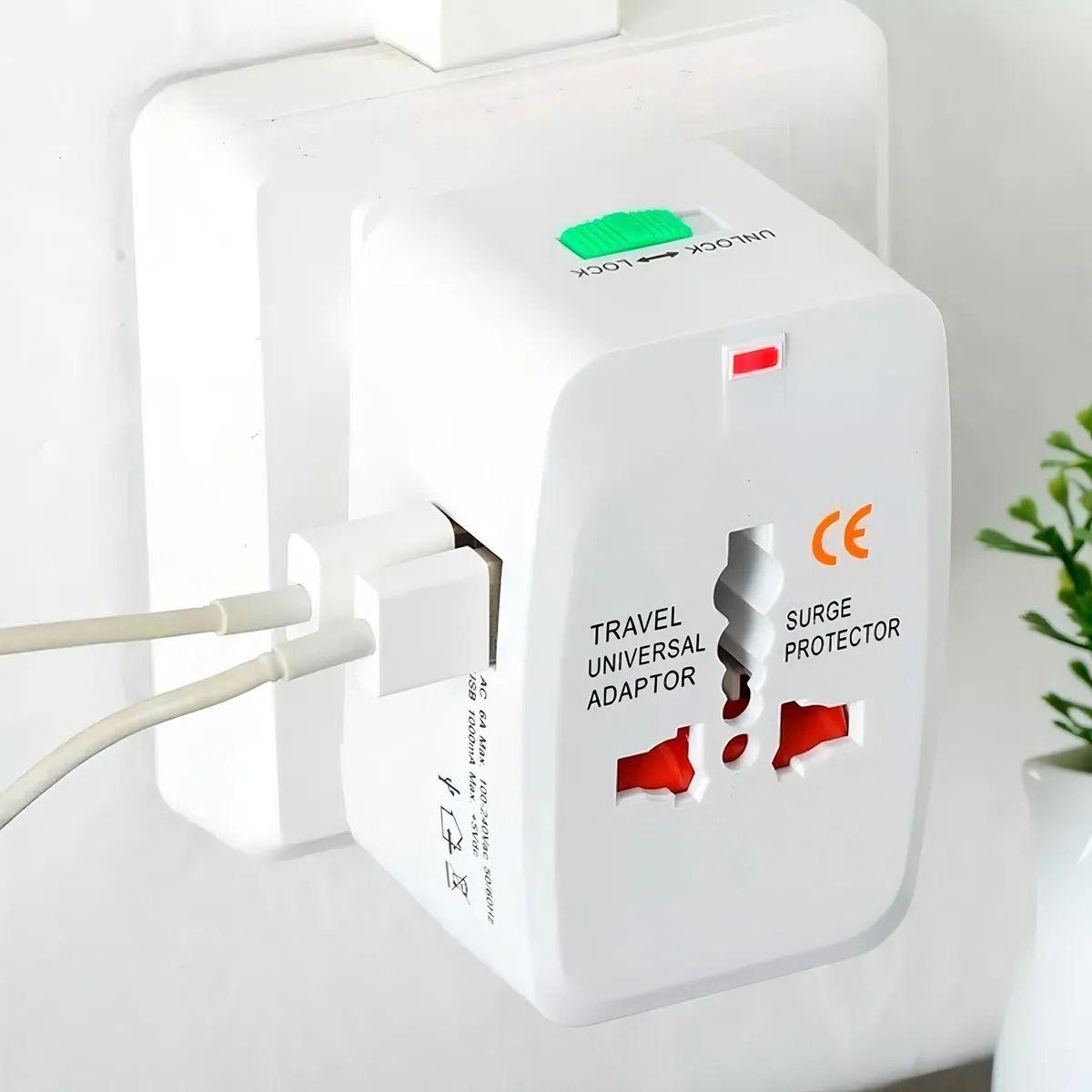 Adaptador Enchufe Universal Para Viajes Con 2 Puertos Usb-4
