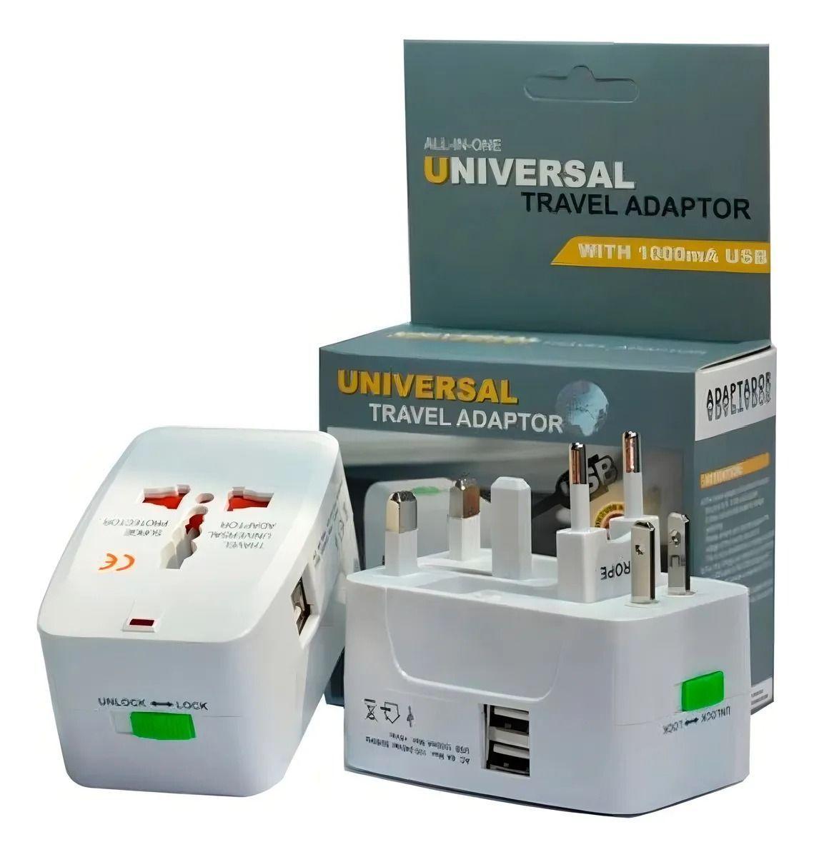 Adaptador Enchufe Universal Para Viajes Con 2 Puertos Usb-5