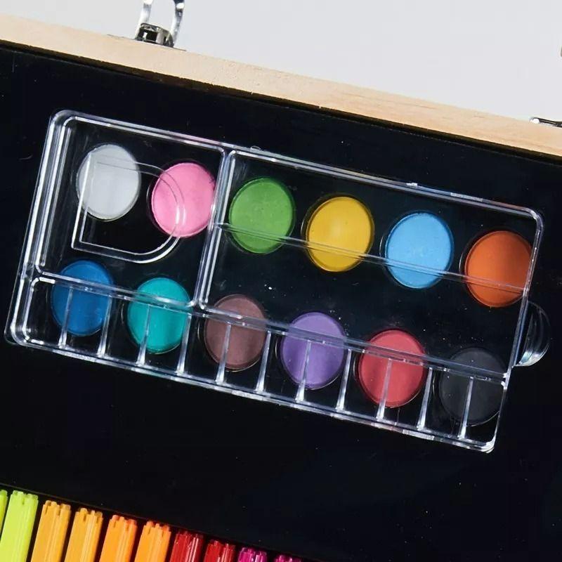 Set De Arte 220 Pcs Lapices Para Colorear Maleta De Madera-1