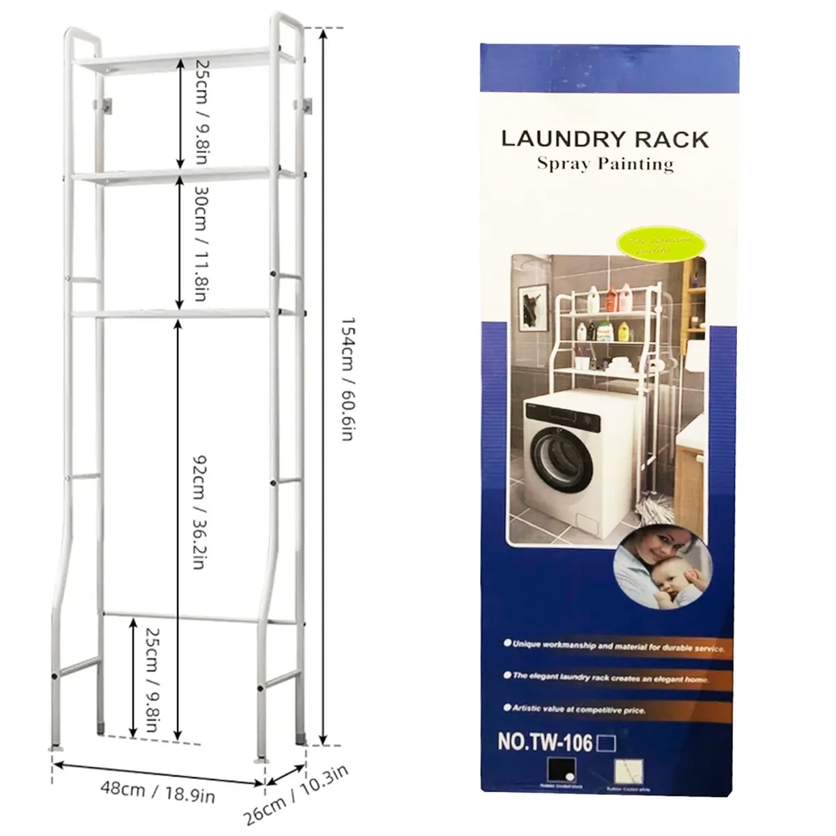 Mueble Lavadora Organizador Repisa Lavadora Blanco-3
