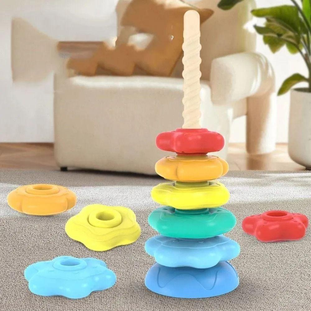 Torre Arcoiris Apilable Giratoria Para Ninos-3