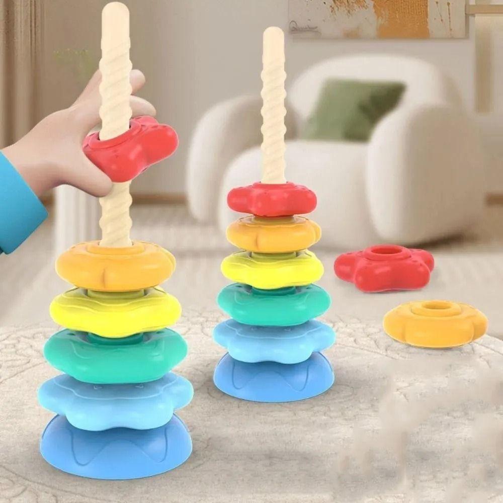 Torre Arcoiris Apilable Giratoria Para Ninos-6